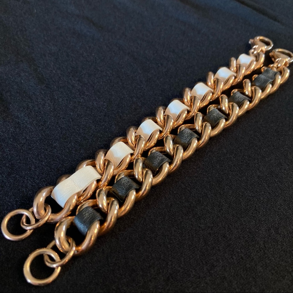 Set of Two Leather & Bronze Bracelets